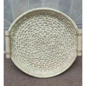 سینی حصیری دسته چوبی