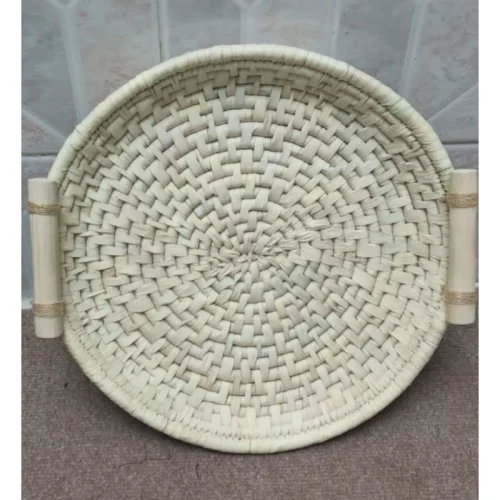 سینی حصیری دسته چوبی